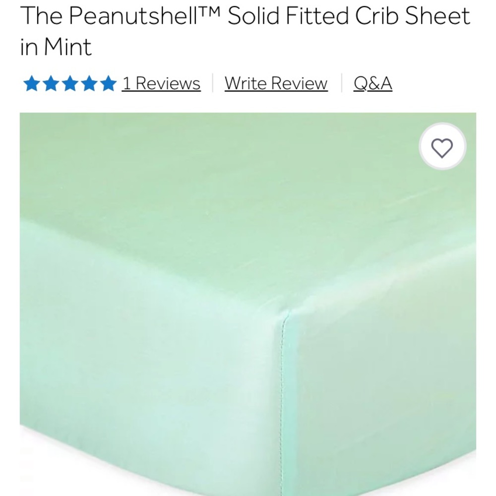 The Peanutshell Solid Fitted Crib Sheet in Mint